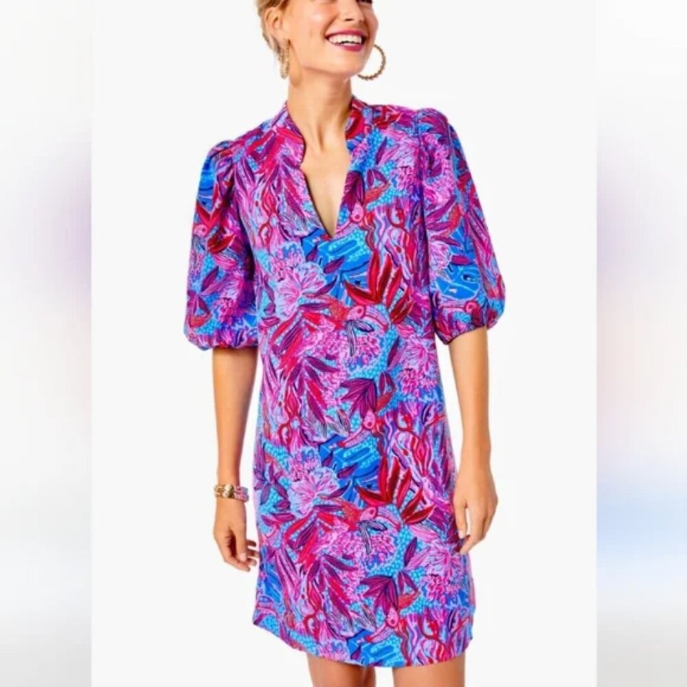 Lilly Pulitzer Arcella Dress Ruby Red Wild‎ Times